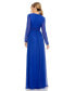 ფოტო #3 პროდუქტის Women's Ieena V-Neck Front Twist Long Sleeve Gown