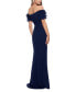 Фото #2 товара Petite Off-The-Shoulder Ruffled-Sleeve Gown