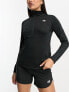 New Balance quarter zip long sleeve top in black