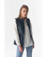 ფოტო #3 პროდუქტის Women's Stitch Drawstring Sleeveless Jacket, Waistcoat, Navy