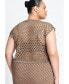 ფოტო #2 პროდუქტის Plus Size Metallic Knitted Sweater