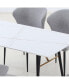 Фото #6 товара Dining Table Sintered Stone Desk Top White 70.86"