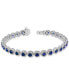 ფოტო #4 პროდუქტის Sapphire (5-1/2 ct. t.w.) & Diamond (3 ct. t.w) Tennis Bracelet in 14k White Gold (Also in Ruby and Emerald)