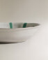 Salad bowl with blue stripes