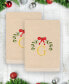 Фото #2 товара Christmas Mistletoe Monogram White Embroidered Luxury Turkish Cotton Hand Towels, 2 Piece Set