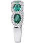 ფოტო #4 პროდუქტის Emerald (1-1/2 ct. t.w.) & Diamond (1/5 ct. t.w.) Halo Ring in 14k White Gold