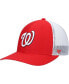Фото #2 товара Men's Red, White Washington Nationals Primary Logo Trucker Snapback Hat