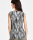 ფოტო #2 პროდუქტის Women's Printed Keyhole Sleeveless Top