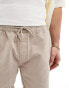 Threadbare elasticated waist chino shorts in dark stone