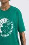 Фото #6 товара Fit Nba Boston Celtics Oversize Fit Bisiklet Yaka Baskılı Kısa Kollu Tişört T6199az24sm