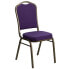 Фото #4 товара Hercules Series Crown Back Stacking Banquet Chair In Purple Fabric - Gold Vein Frame