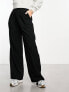 ASOS DESIGN Hourglass wide leg tailored trouser in black