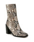 Grey Snake Print Faux Leather