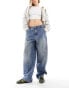 Pull&Bear low rise oversized baggy jean in blue