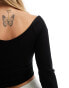 Фото #3 товара Stradvairus v neck ribbed top in black