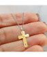 ფოტო #2 პროდუქტის Yellow IP-plated Lord's Prayer Cross Pendant Curb Chain Necklace
