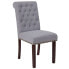 Hercules Series Light Gray Fabric Parsons Chair With Rolled Back, Accent Nail Trim And Walnut Finish