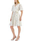 ფოტო #3 პროდუქტის Women's Floral Embroidered Eyelet Fit & Flare Dress