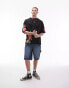 Фото #4 товара Topman premium extreme oversized fit t-shirt with floral embroidery print in black