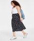 Фото #2 товара Trendy Plus Size Polka Dot Midi Slip Skirt, Created for Macy's
