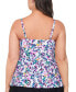 Фото #2 товара Plus Size Floral-Print Tiered Tankini Top, Created for Macy's