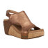 Фото #4 товара Corkys Carley Metallic Studded Wedge Womens Brown Casual Sandals 30-5316-ANBR