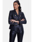 ფოტო #2 პროდუქტის Women's Genuine Leather Blazer Jacket, Black