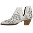 Roper Rowdy Glitz Vintage Tooled Inlay Snip Toe Cowboy Booties Womens White Casu 9 - фото #3