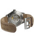 ფოტო #2 პროდუქტის Men's Swiss Automatic Khaki Field Brown Leather Strap Watch 42mm