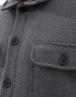 ONLY & SONS pocket detail sweat shacket in dark grey