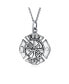 ფოტო #1 პროდუქტის Round Small Firefighter Fire Dept Shield Medallion Pendant Necklace For Firemen Wife For Women Sterling Silver 16 Inch