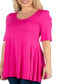 Women's Elbow Sleeve Swing Tunic Top M - фото #3