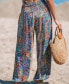 Фото #1 товара Women's Paisley Smocked Waist Tapered Leg Pants