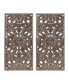 Фото #1 товара Botanical Panel Distressed Carved Wood 2-Piece Wall Decor Set