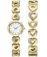 Women's Three Hand Gold Alloy Watch 22mm Gift Set