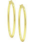 ფოტო #3 პროდუქტის Polished Oval (1") Hoop Earrings in 18K Gold-Plated Sterling Silver, Created for Macy's