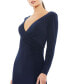 Women's Ieena Long Sleeve Ruched Jersey V-Neck Gown