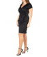 Фото #3 товара Plus Size Short Sleeve V-neck Faux Wrap Dress