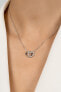 Decent silver heart necklace with zircons NCL83W