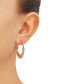 ფოტო #2 პროდუქტის Greek Key Small Round Hoop Earrings in 10k Gold, 25mm