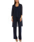Petite 3-Pc. Sequined-Lace Jacket, Top & Pants
