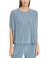 ფოტო #1 პროდუქტის Women's Short-Sleeve Boxy Plissé Top