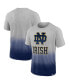 Фото #1 товара Men's Heathered Gray, Navy Notre Dame Fighting Irish Team Ombre T-shirt