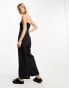 & Other Stories linen strapless jumpsuit in black