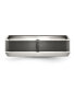Фото #2 товара Stainless Steel Base Brushed Black Ceramic Center Band Ring
