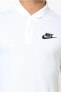 Match Up Erkek Polo Yaka Beyaz Pamuklu T-shirt (Geniş Kalıp)