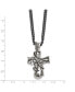 Antiqued Fancy Cross Pendant Curb Chain Necklace