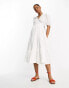 Фото #1 товара Monki tiered wrap midi dress in white