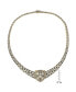 Фото #2 товара Sterling Silver 14K Gold-Plated Cubic Zirconia Leopard Necklace