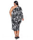 ფოტო #2 პროდუქტის Plus Size Selina One Shoulder Midi Dress